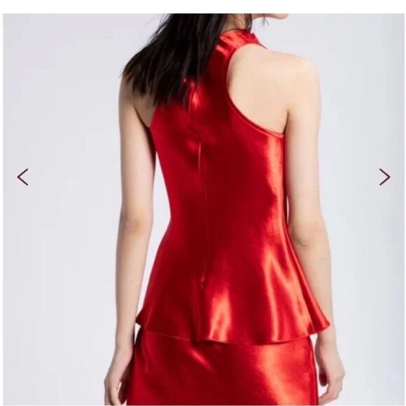 Sies Marjan Red Louma Satin Cowl Neck Tunic Top |Size 8 - Picture 10 of 10
